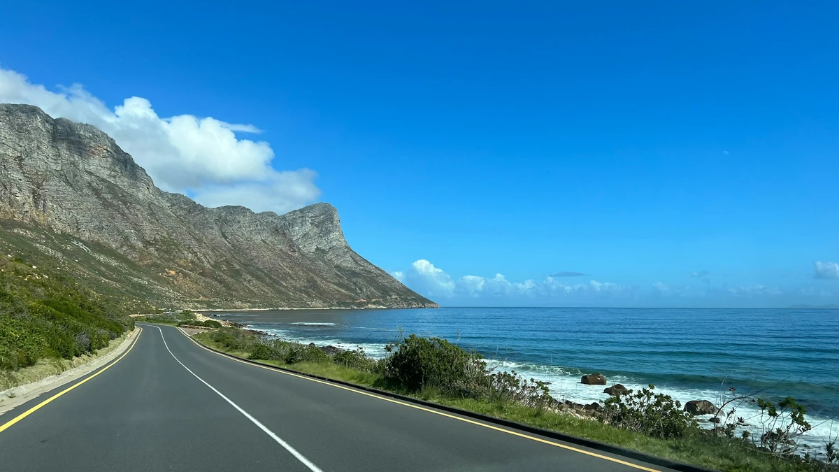 Coastal road beside the ocean in South Africa